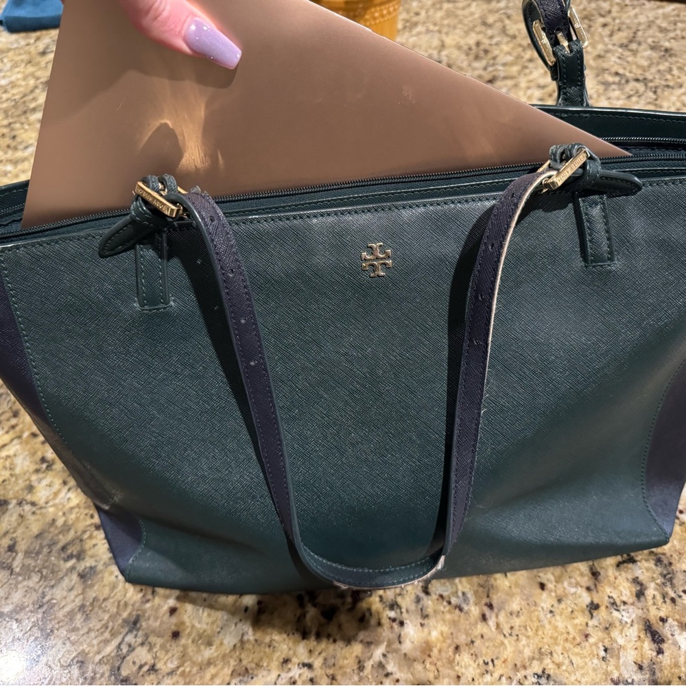 Tory Burch York Buckle laptop tote purse bag RARE color! - Picture 4 of 16